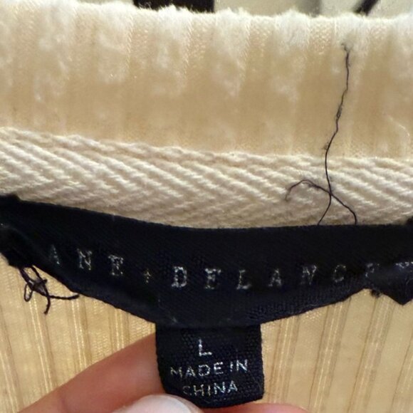 Jane + Delancy Cream Ribbed Knit Oversized Top – Cozy Drop Shoulder Loungewear - Picture 3 of 9